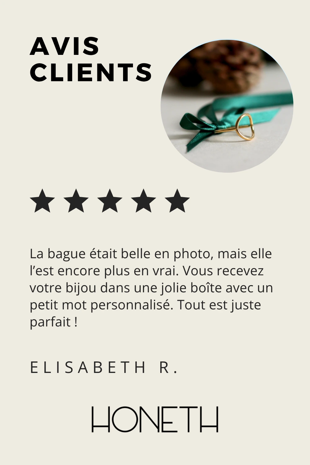 Avis client bijoux Honeth
