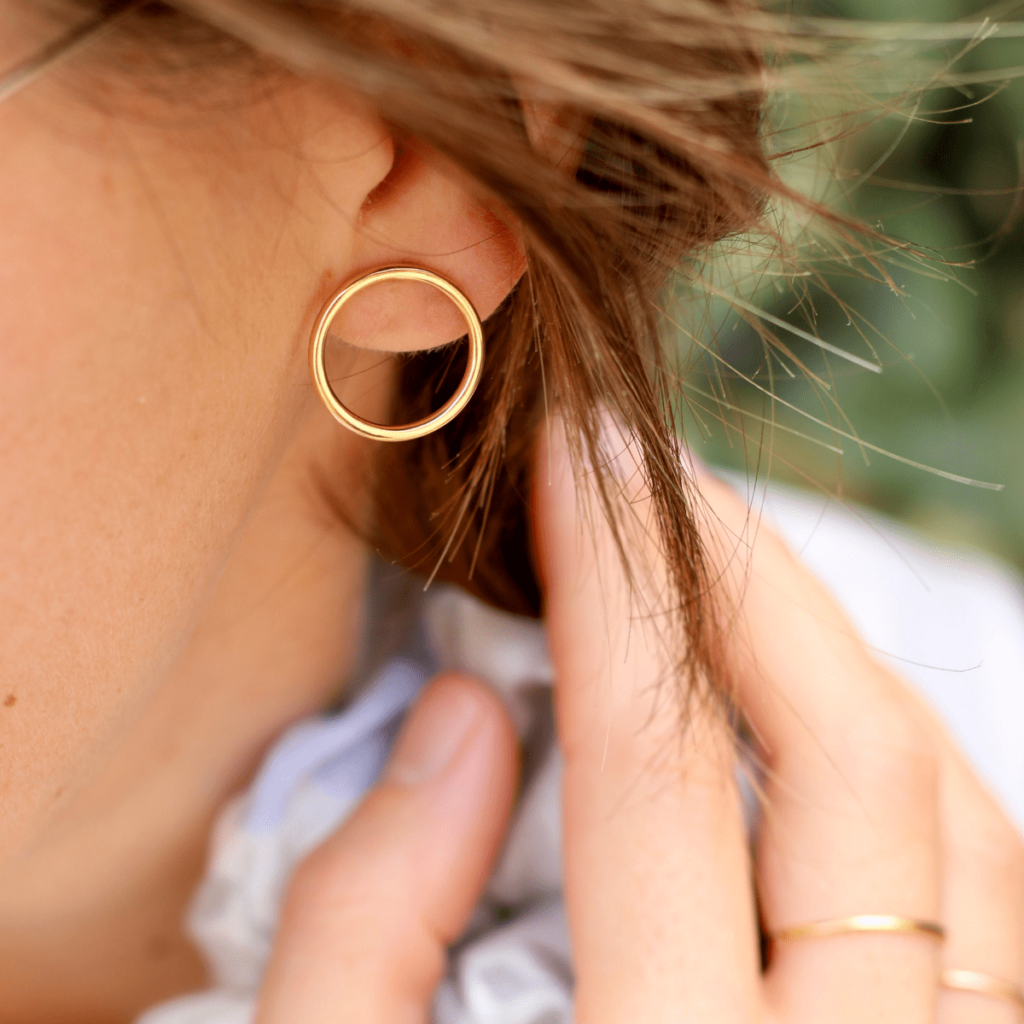 boucles d'oreilles mini créoles pour femme en or vermeil 18 carats