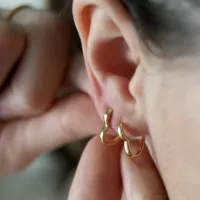 Mini-créoles coeur en vermeil