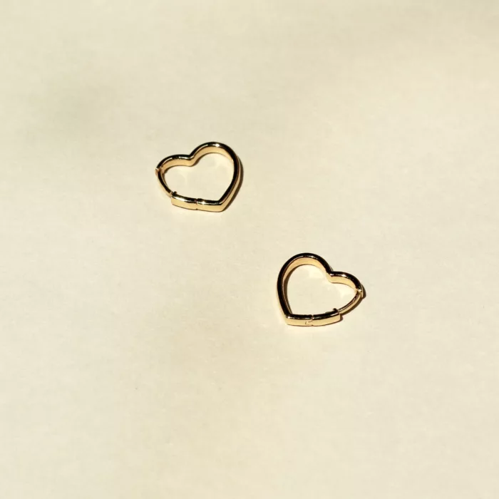 Petites créoles coeur pour femme en or vermeil