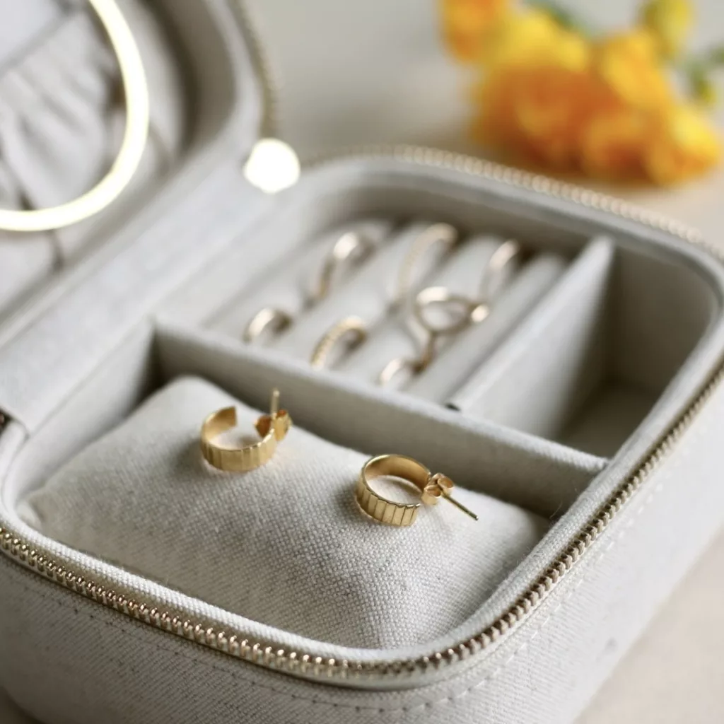 boucles d'oreilles mini créoles pour femme en or vermeil 18 carats